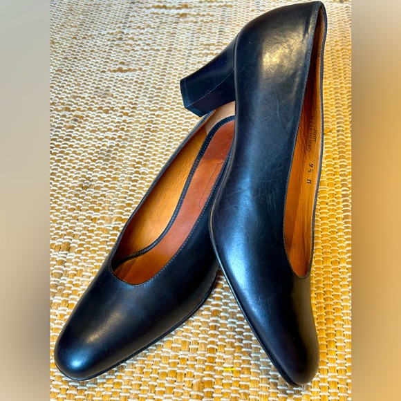 NWOT COACH s9.5🔥80s VINTAGE Never worn blk leather pumps Made in Italy Pristine - Picture 1 of 8